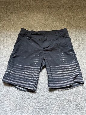 art class Black Swim Shorts with Gray Horizontal Stripe Pattern